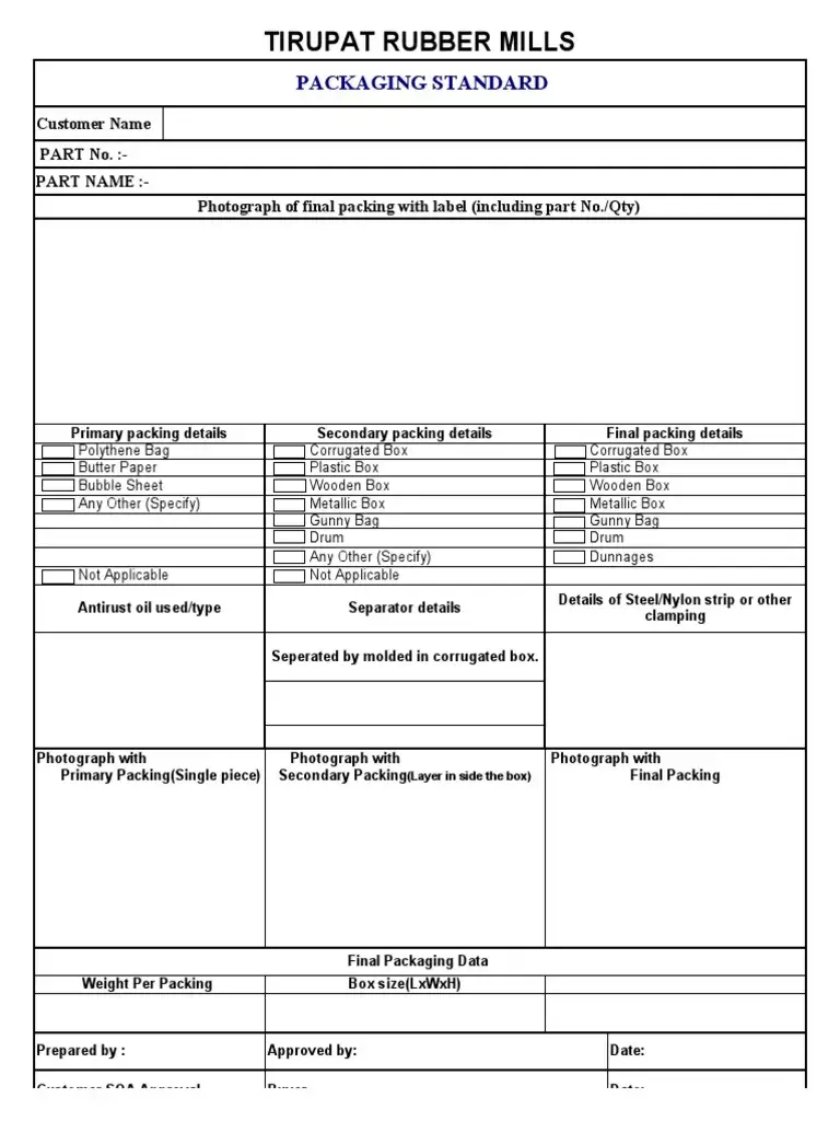 Final Packing Forms