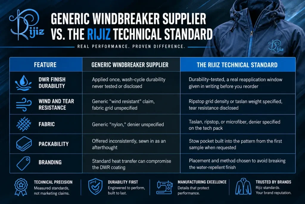 Generic Windbreaker Supplier vs. the Rijiz Windbreaker Standard